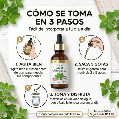 Aceite de Orégano Orgánico Carlyle | Apoyo Inmune y Balance Intestinal