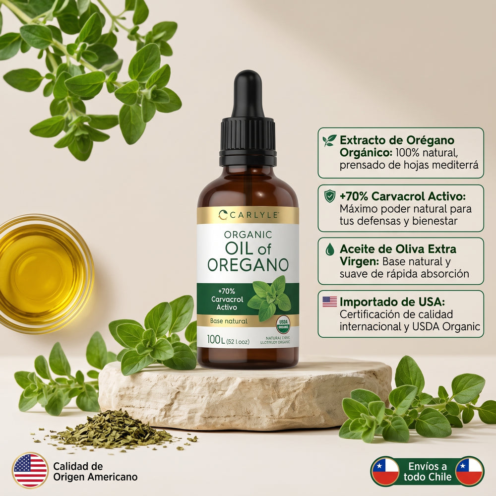 Aceite de Orégano Orgánico Carlyle | Apoyo Inmune y Balance Intestinal