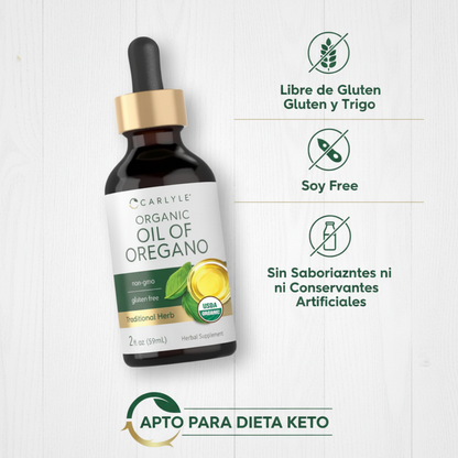 Aceite de Orégano Orgánico Carlyle | Apoyo Inmune y Balance Intestinal